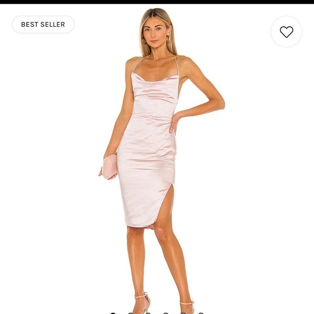 Superdown Drape Midi Dress in blush